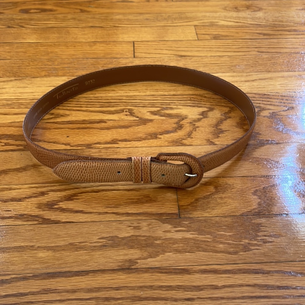 Talbots Lizard Grain Leather Belt
